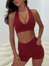 Princess Polly Active Return Serve Halter Active Top In Red