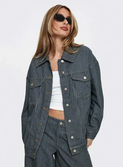 Princess Polly Actually Invested Jacket In Denim Stripe