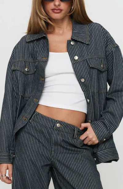 Princess Polly Actually Invested Stripe Denim Jacket
