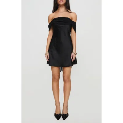 Princess Polly Adoration Off The Shoulder Minidress In Black