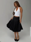 Shop Princess Polly Agnette Low Rise Midi Skirt In Black