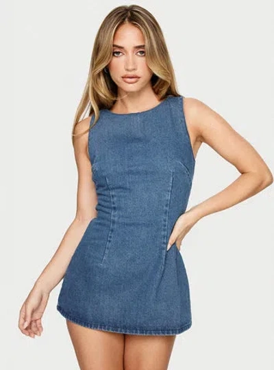 Princess Polly Ainsleigh Shift Denim Playsuit In Blue