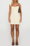 Princess Polly Alanah Embroidered Cotton Minidress In Neutral