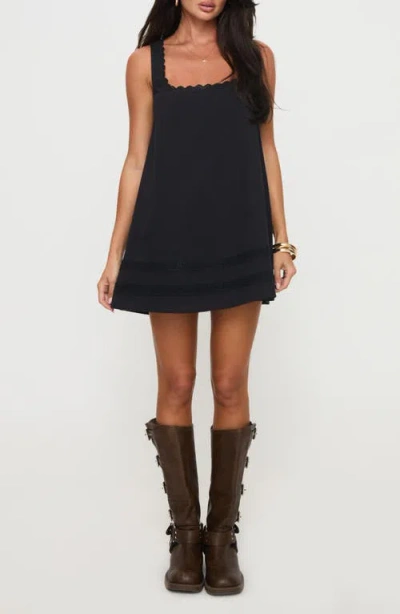 Princess Polly Alanah Sleeveless Cotton Minidress In Black