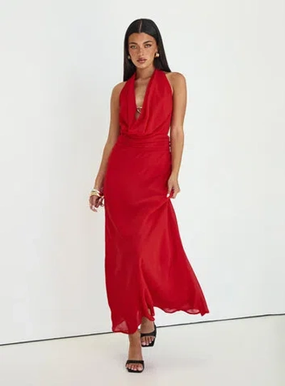 Princess Polly Alejandria Cowl Neck Maxi Dress In Red