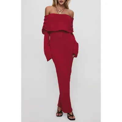 Princess Polly Aleyah Off The Shoulder Long Sleeve Sweater Dress