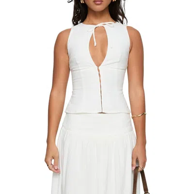 Princess Polly Alissa Keyhole Sleeveless Top In White