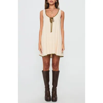 Princess Polly All My Loving Contrast Babydoll Minidress In Neutral