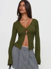 Princess Polly Ravil Button-up Shirt In Green