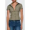 Princess Polly Alma Mater Check Cotton Button-up Shirt In Black