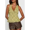 Princess Polly Amalthea Check Halter Top In Yellow