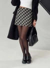 Princess Polly Amaranthine Mini Skirt In Cream/navy Check