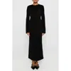 Princess Polly Amersham Open Back Long Sleeve Maxi Dress In Black