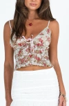 Princess Polly Amessa Floral Lace Camisole In White/pink