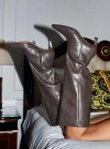 Princess Polly Aminah Knee High Boots In Charcoal
