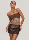 Shop Princess Polly Anarchy Faux Leather Mini Skirt In Brown