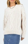 Princess Polly Anaya Oversize Cable Stitch Sweater In Medium Beige