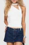 Princess Polly Anderstone Asymmetric Neck Tie Top In White