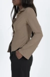 Princess Polly Anni Pinstripe Long Sleeve Button-up Shirt In Beige