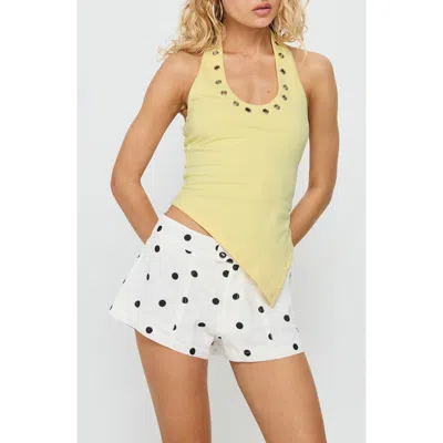 Princess Polly Appreciation Polka Dot Organic Cotton Blend Shorts In White