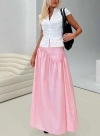 Shop Princess Polly Apresia Maxi Skirt In Pink Gingham