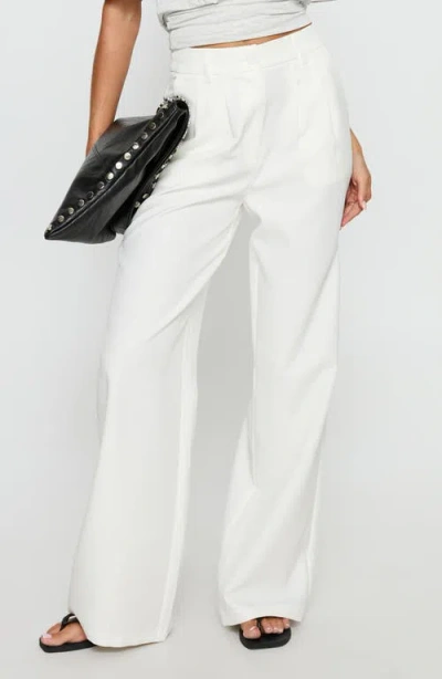 Princess Polly Archer Pleated Pants In White
