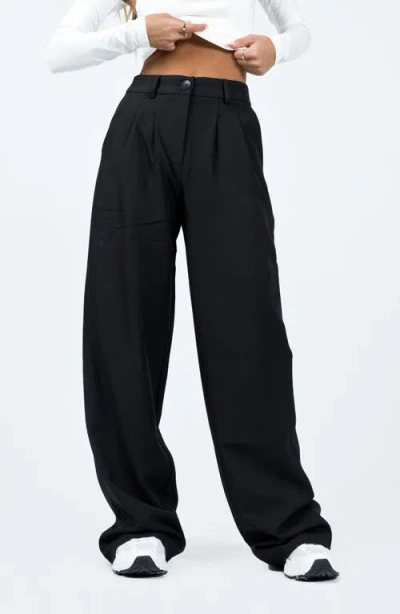 Princess Polly Archer Wide Leg Pants In Black