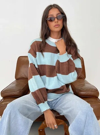 Princess Polly Ardentia Crew Neck Knit Sweater In Blue