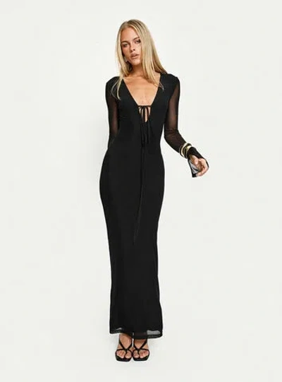 Princess Polly Ariadna Cut Out Long Sleeve Maxi Dress In Black