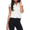 Princess Polly Arianwyn Cap Sleeve Button-up Shirt In White