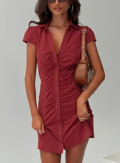 Princess Polly Arianwyn Mini Dress In Burgundy