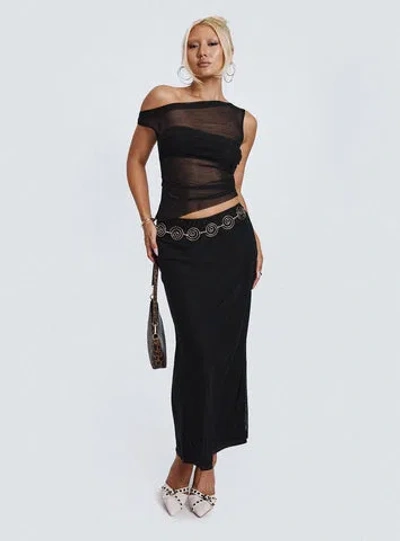 Princess Polly Aristocrat One Shoulder Mesh Set In Black