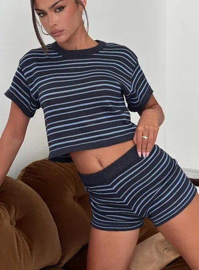Princess Polly Arlynn Knit Micro Shorts In Blue