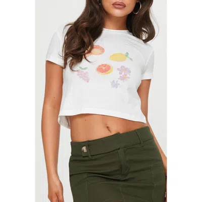 Princess Polly Arri Graphic Crop Top In White