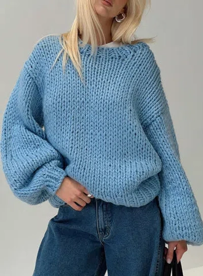 Princess Polly Arrowtown Hand Knit Sweater In Blue