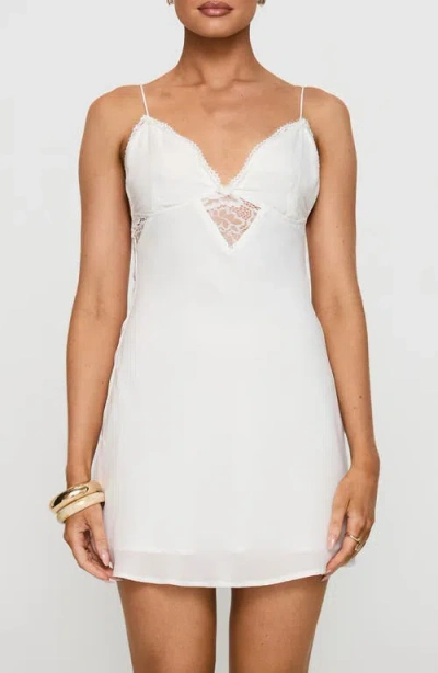 Princess Polly Artea Lace Trim Minidress In White