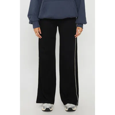 Princess Polly Ascenda Cotton Blend Straight Leg Track Pants In Black