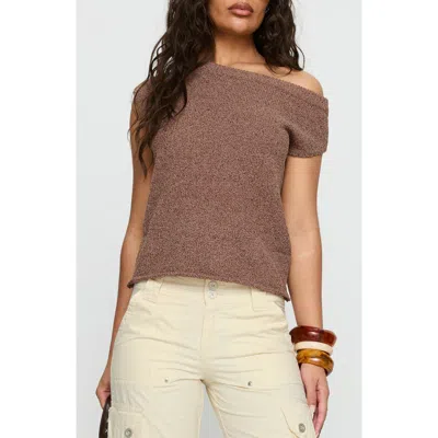 Princess Polly Ashfield Off The Shoulder Sweater In Brown