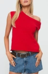 Princess Polly Ashfield One-shoulder Sweater In Red