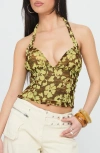 Princess Polly Aspyn Crop Halter Top In Multi
