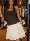 Princess Polly Astelle Tie Up Mini Skirt In Cream