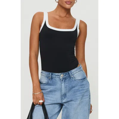 Princess Polly Astrea Contrast Trim Bodysuit In Black