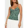 Princess Polly Attention On Me Paisley Velvet Burnout Camisole In Blue