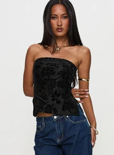 Princess Polly Attlee Strapless Top In Black Floral