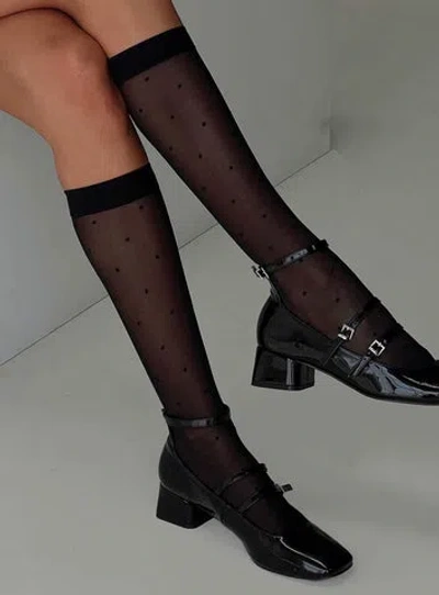 Princess Polly Audley Sheer Knee High Socks In Black