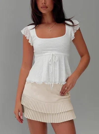 Princess Polly Auroraah Frill Top In White