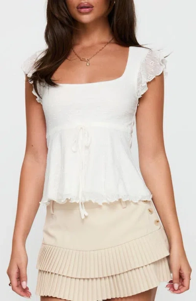 Princess Polly Auroraah Frill Top In Burgundy