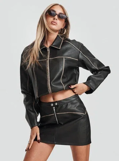 Princess Polly Autopilot Mini Skirt In Black