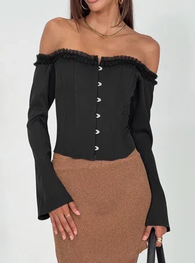 Princess Polly Avaah Off The Shoulder Top In Black