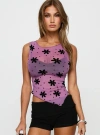 Princess Polly Avelaine Sheer Mesh Sleeveless Top In Pink